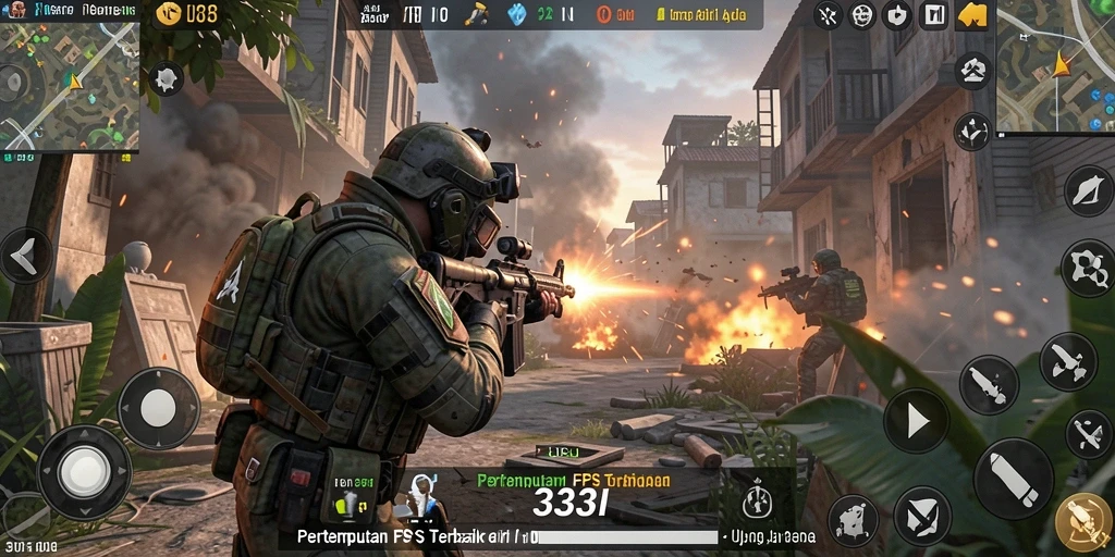 Tampilan gameplay mendebarkan di 333I dengan aksi FPS yang intens.