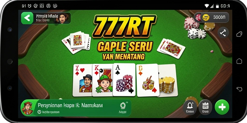 Screenshot gameplay 777RT menampilkan aksi seru permainan Gaple.