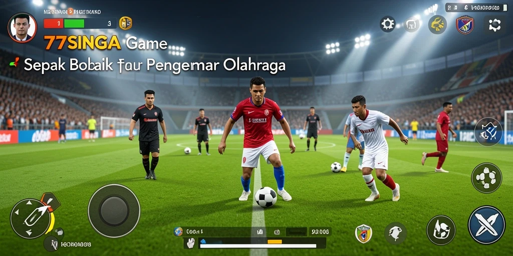 Screenshot utama 77SINGA menampilkan aksi Sepak Bola yang mendebarkan.