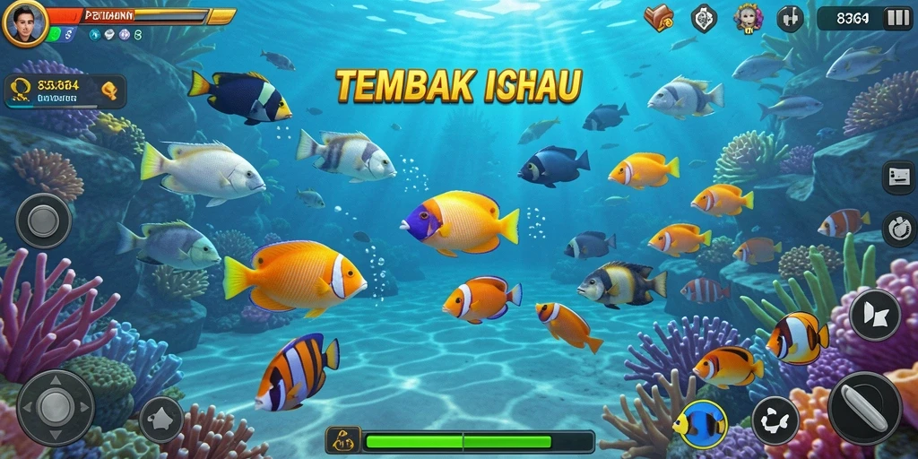 Screenshot menampilkan gameplay seru dalam Tembak Ikan 8364.