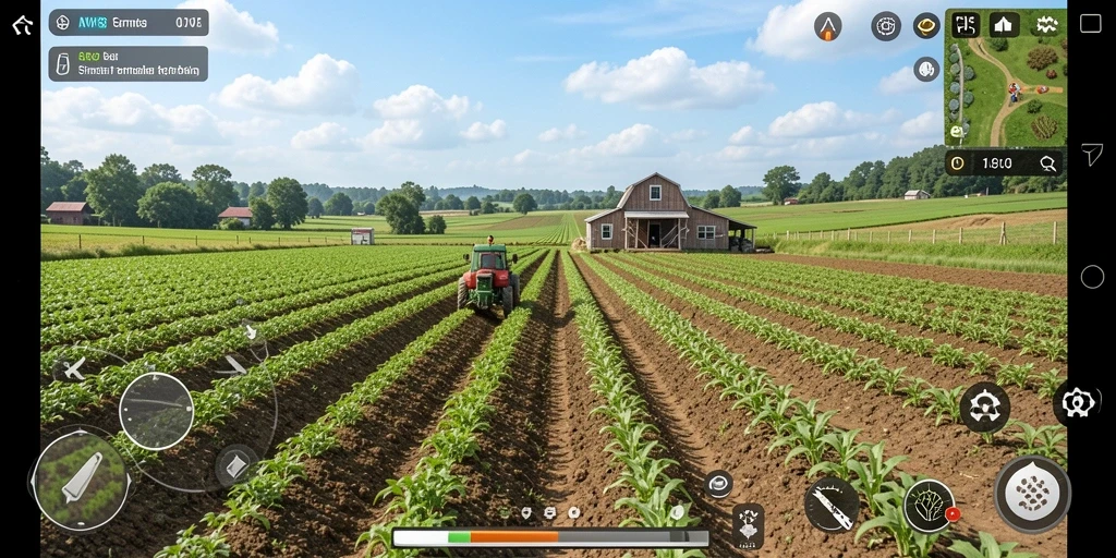 Screenshot gameplay AW8 saat merawat tanaman dan hewan.