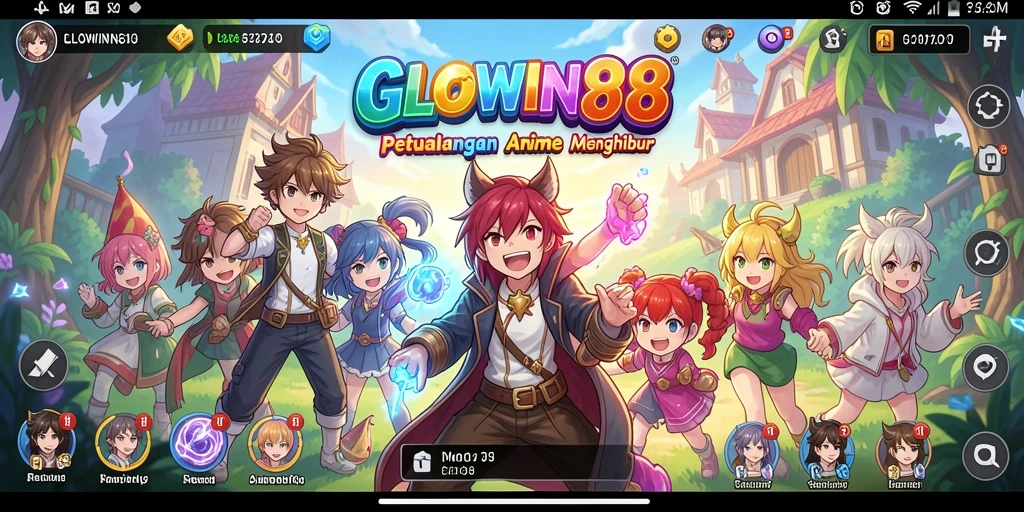 Screenshot GLOWIN88 menampilkan karakter Anime dalam pertarungan penuh aksi.