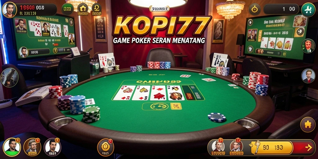 Tampilan utama KOPI77 dengan gameplay poker yang mengasyikkan.