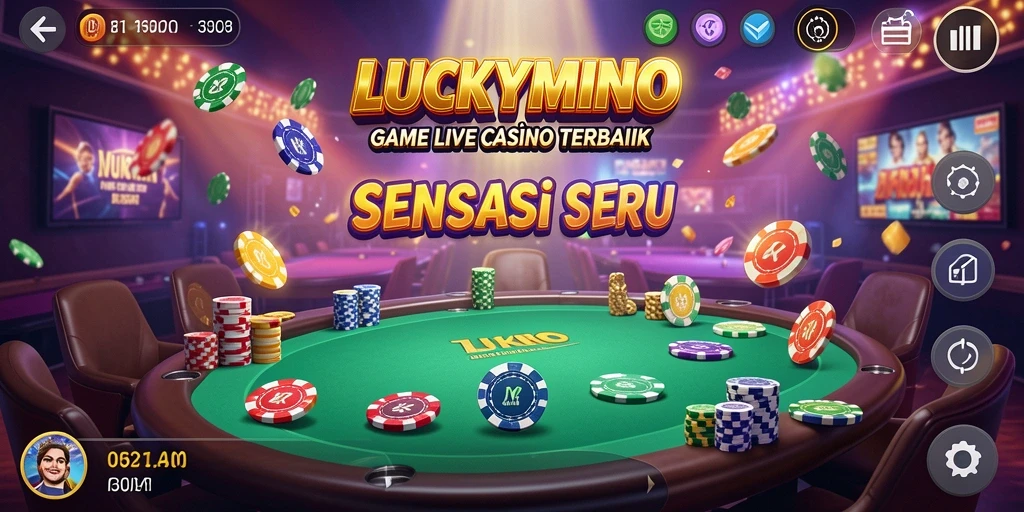 Tampilan menarik dari gameplay Live Casino di LUCKYMINO.
