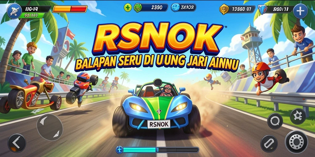 Tampilan seru gameplay RSNOK yang penuh aksi balapan.