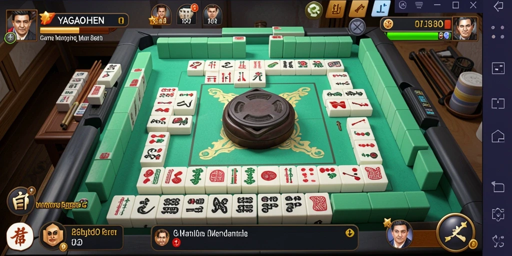 Tampilan gameplay seru di YAGAOHEN, nikmati Mahjong dengan grafis menarik.
