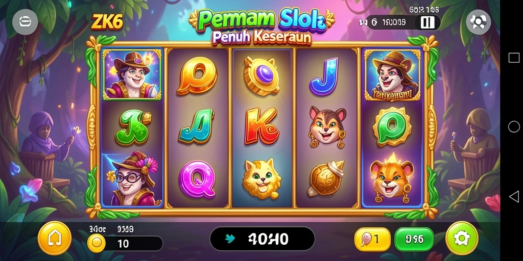 Screenshot gameplay ZK6 yang menampilkan keseruan permainan Slot.